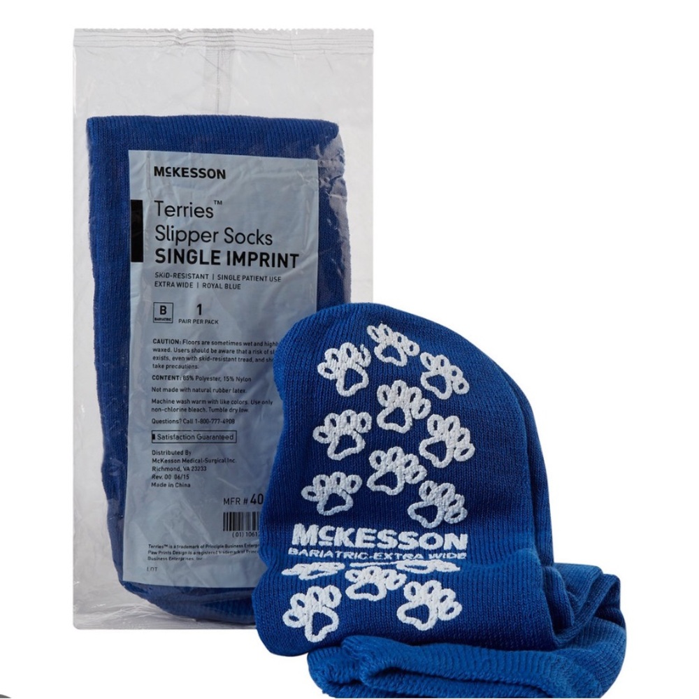 Blue XL Bariatric non skid socks